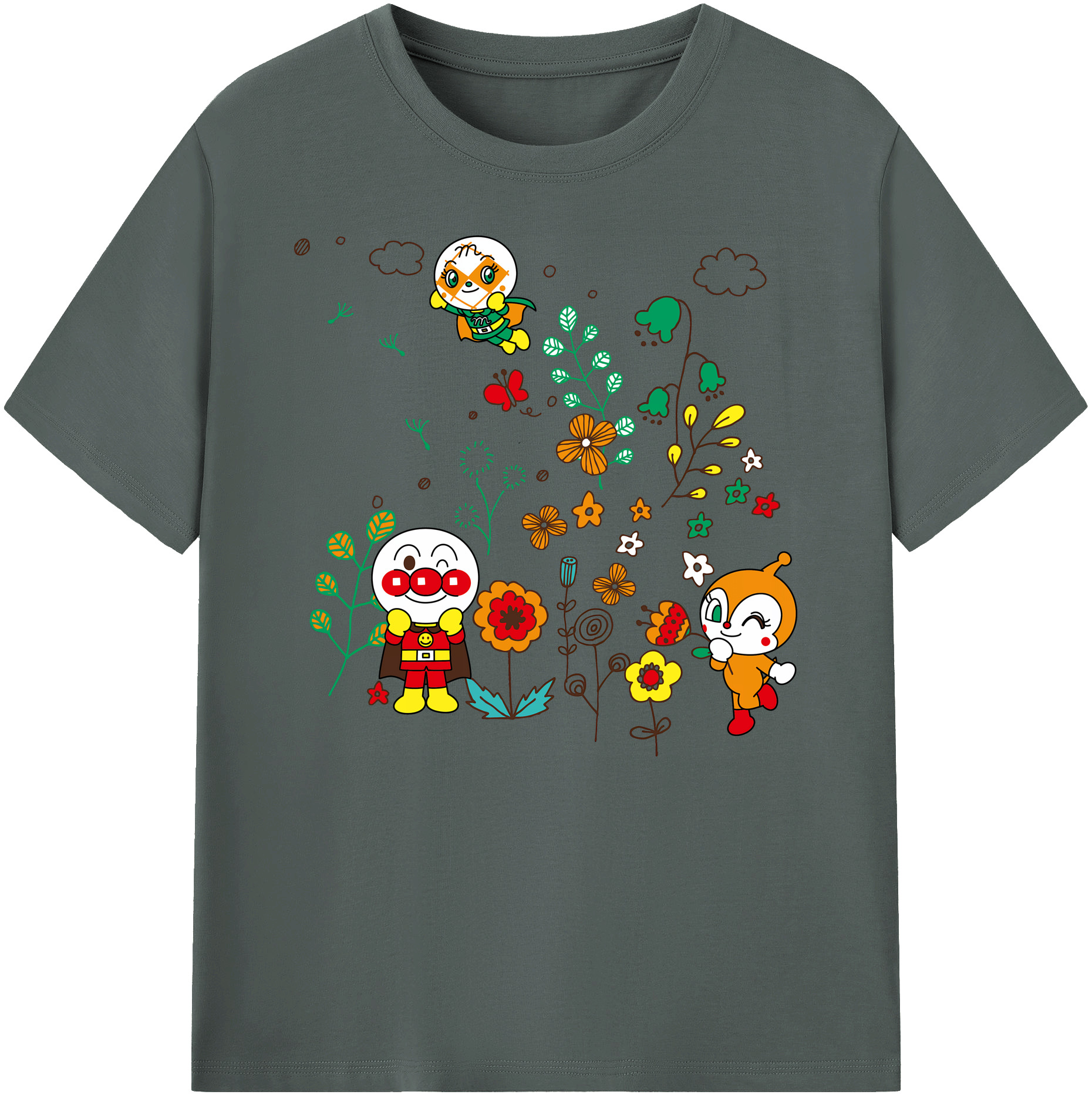 （画像用） アンパンマン Anpanman 綿100％ メンズ半袖Tシャツ｜肌触りやわらか＆通気性